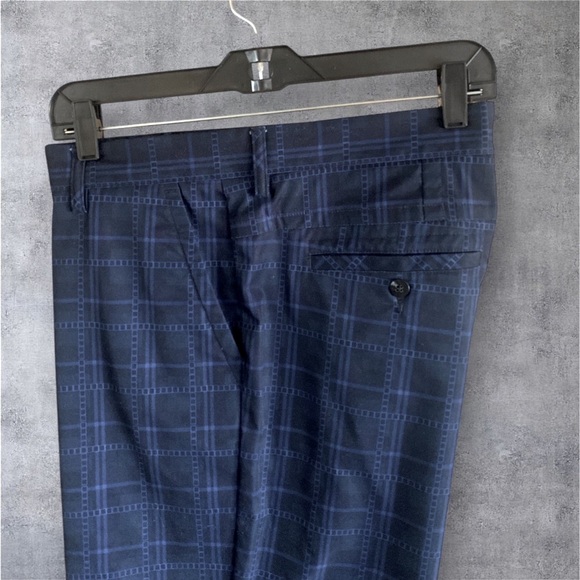 ADIDAS Blue Plaid Golf Pants Flat Front Straight Leg Climalite Mens Size 36 x 30 - Picture 11 of 16